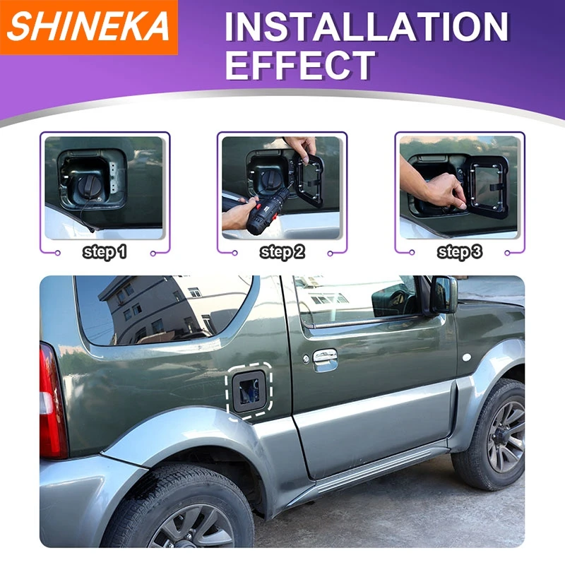 SHINEKA Car Transparent Fuel Tank Cover Filler Tank Gas Cap