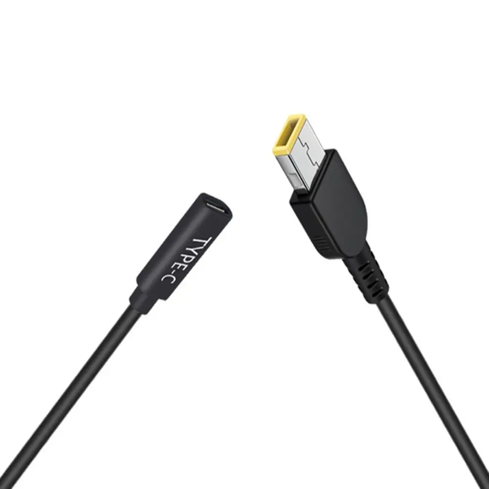 노트북 USB-C 65W PD 충전기 타입-C 여성형 스퀘어 슬림 팁 전원 코드 충전 케이블 레노버 요가 2 프로 13 씽크패드용