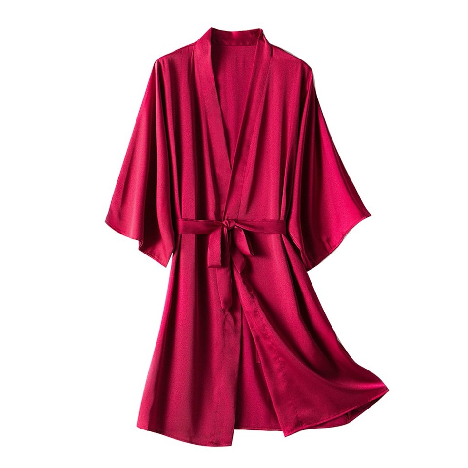 Kimono Bathrobe Gown Female Robe Set Satin Sleepwear Casual Nightgown Bridal Wedding Gift Sexy Nightwear Intimate Lingerie