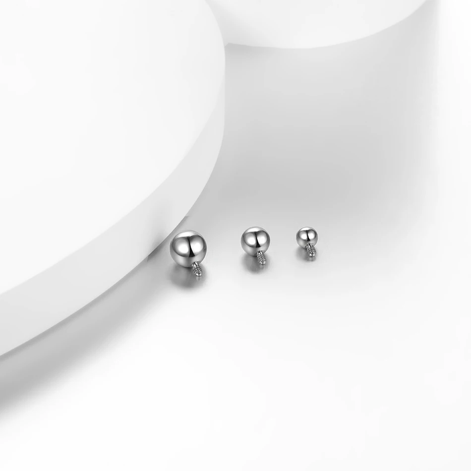 Piercing Jewelry G23 Titanium Internally Threaded Ball Replacement Accessories for Nose Labret Industrial Barbell Ring 14G 1Pc/10pcs