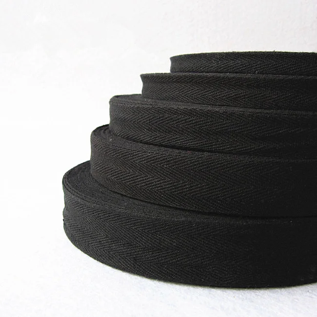 10/15/20/25/30/40/50mm Cotton Ribbon Hserringbone Ribbon for Party Christmas Wedding Decoration DIY Sewing Fabric Crafts