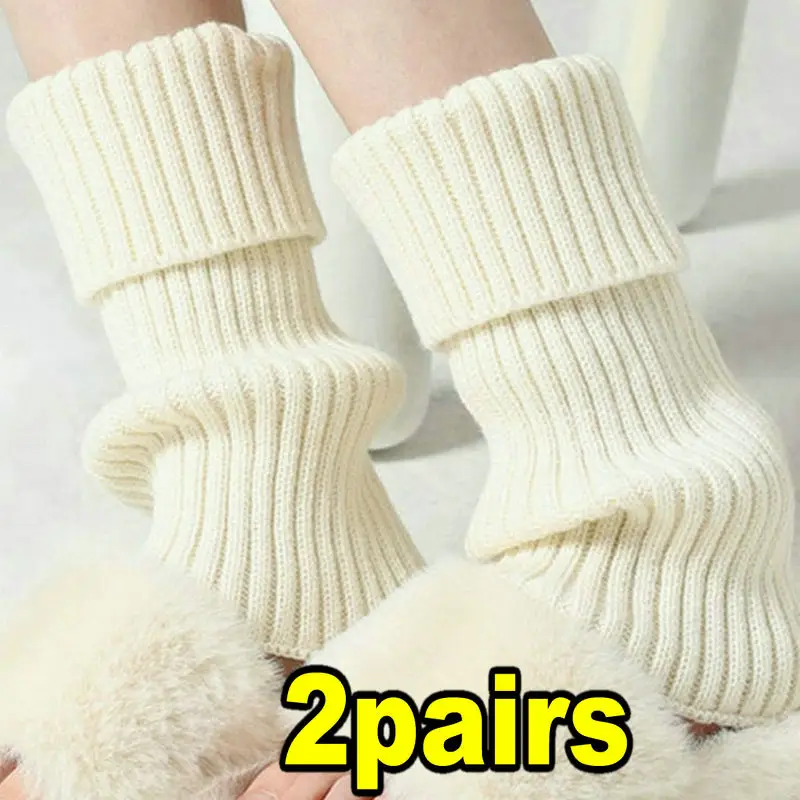 

1/2pairs Lolita Long Socks Women Leg Warmers Knitted Warm Foot Cover White Arm Warmer Ladies Autumn Crochet Socks Boot Cuffs