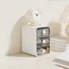 3 Tiers Makeup Organizer Holder Cosmetic Storage Box Bathroom Countertop Organizer White-B 5