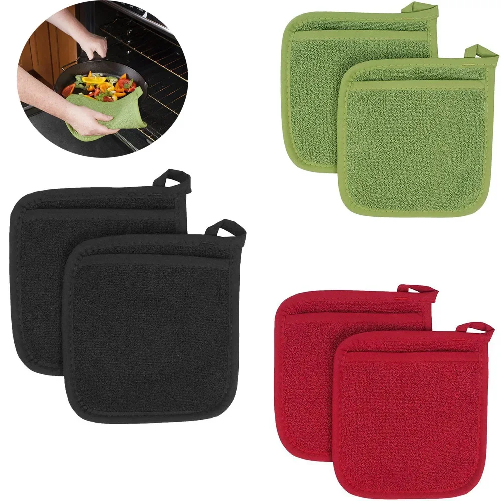 3 In 1 Pot Holders Insulation Glove Cotton Terry Microwave Gloves Potholder Mat Kitchen Gloves Oven Mitts Baking for Cooking BBQ silicone oven mitts,kitchen gloves,silicone oven gloves,cotton pot holders