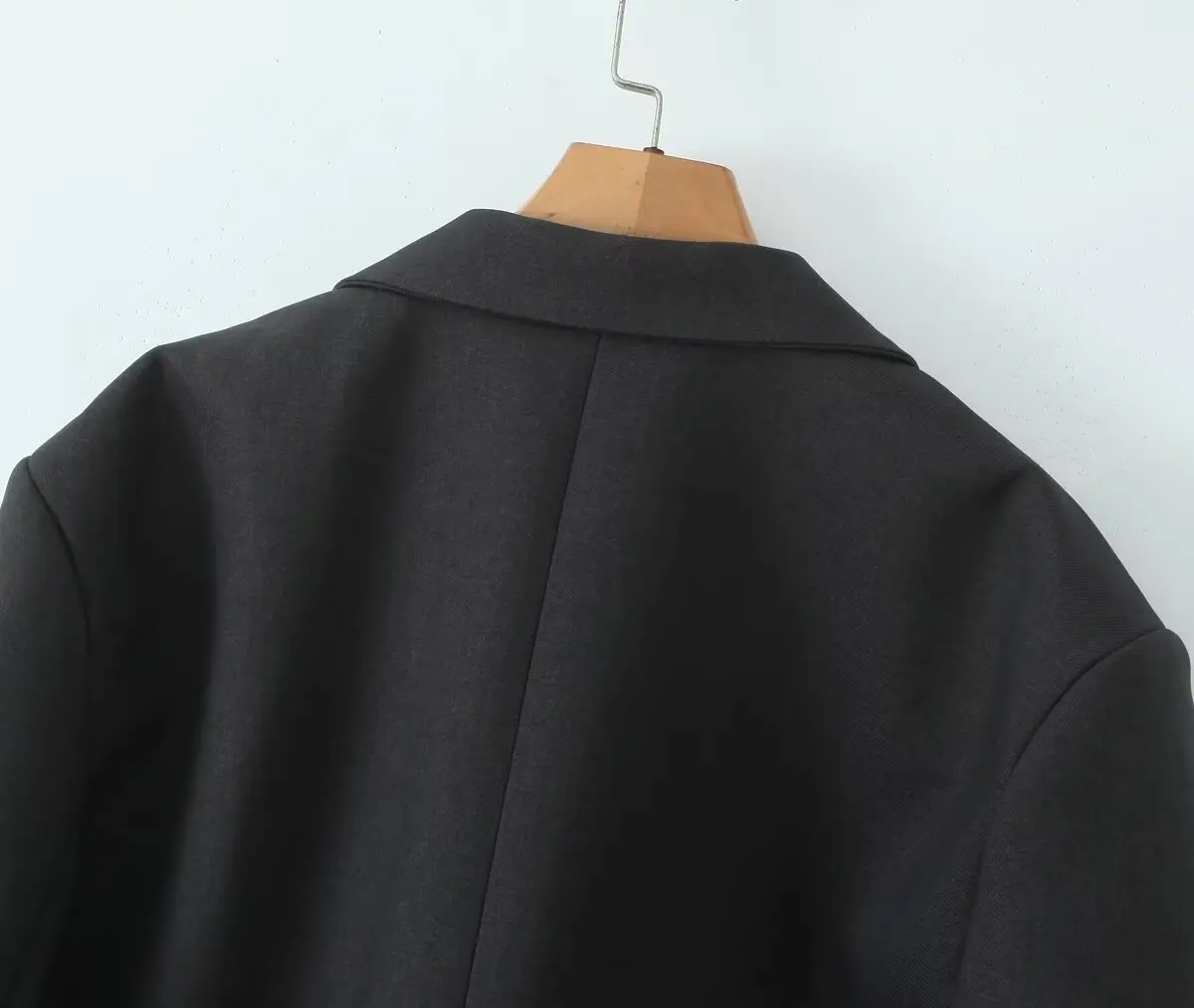Chill Dark Gray Oversized Blazer Boyfriend Vintage Women Notched Collar Loose Suit Fashion Coat