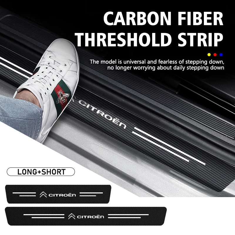 5 Pz Carbonio Auto Davanzale Soglia Adesivi Decalcomanie Decorative Per Citroen C5 C1 C2 C6 C4L Ds3 Ds4 Ds5 C-Elysee Grand Berlingo