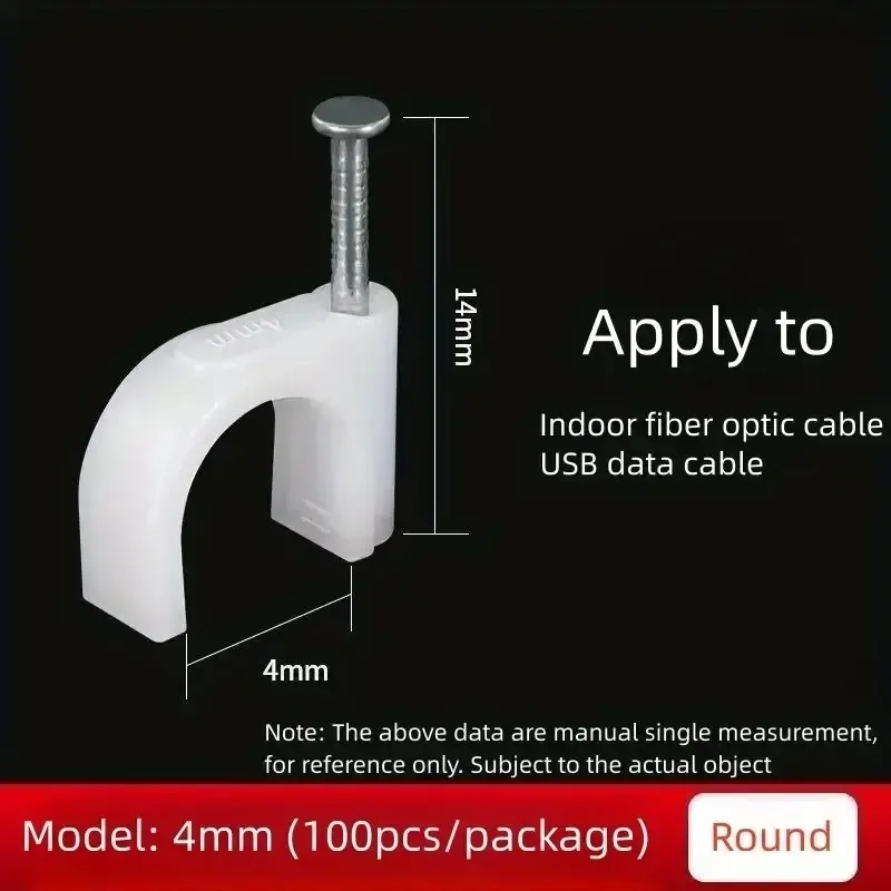 100 Stuks Kabel Clips 4/6/8/10 Mm Kabel Draad Clips Nail In Kabel clips Kabel Kopspijkers Coaxiale Nagel Klemmen Kabel Nagels Voor Snoeren Kabel