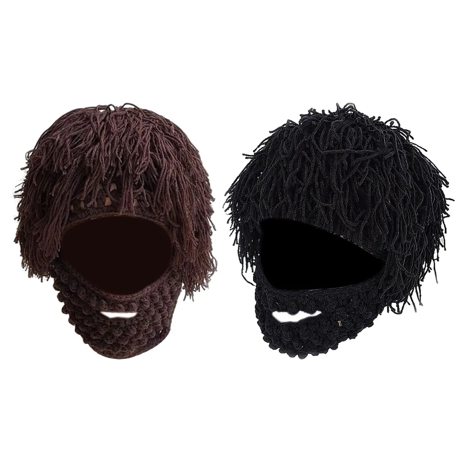 

Knit Bearded Hat Winter Cold Cap Photo Props Windproof Ski Mask Knitted Hat for Running Backpacking Cycling Street Snowboarding