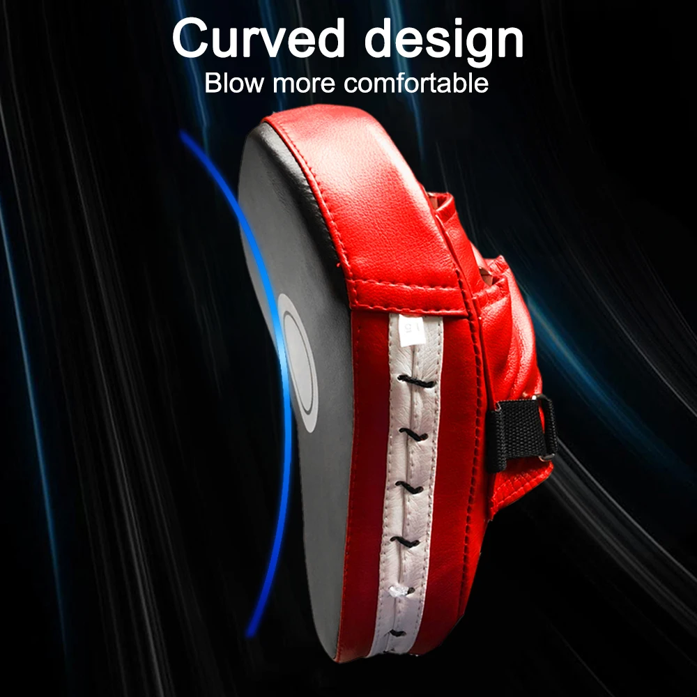 Boxing Pad Curved Boxing Pad Muay Thai Hand Target Sanda Kickboxing Training Thickened Earthquake-resistant Focus Punching Mitts PU Leather