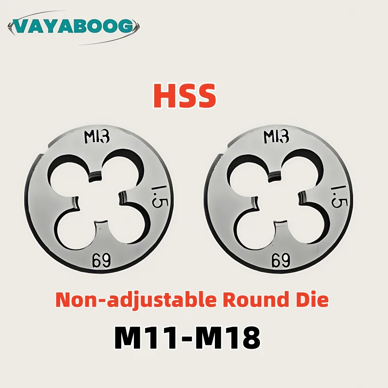 1PCS 비 조정 가능한 라운드 다이 합금강 M11M12M13M14M15M16M17M..