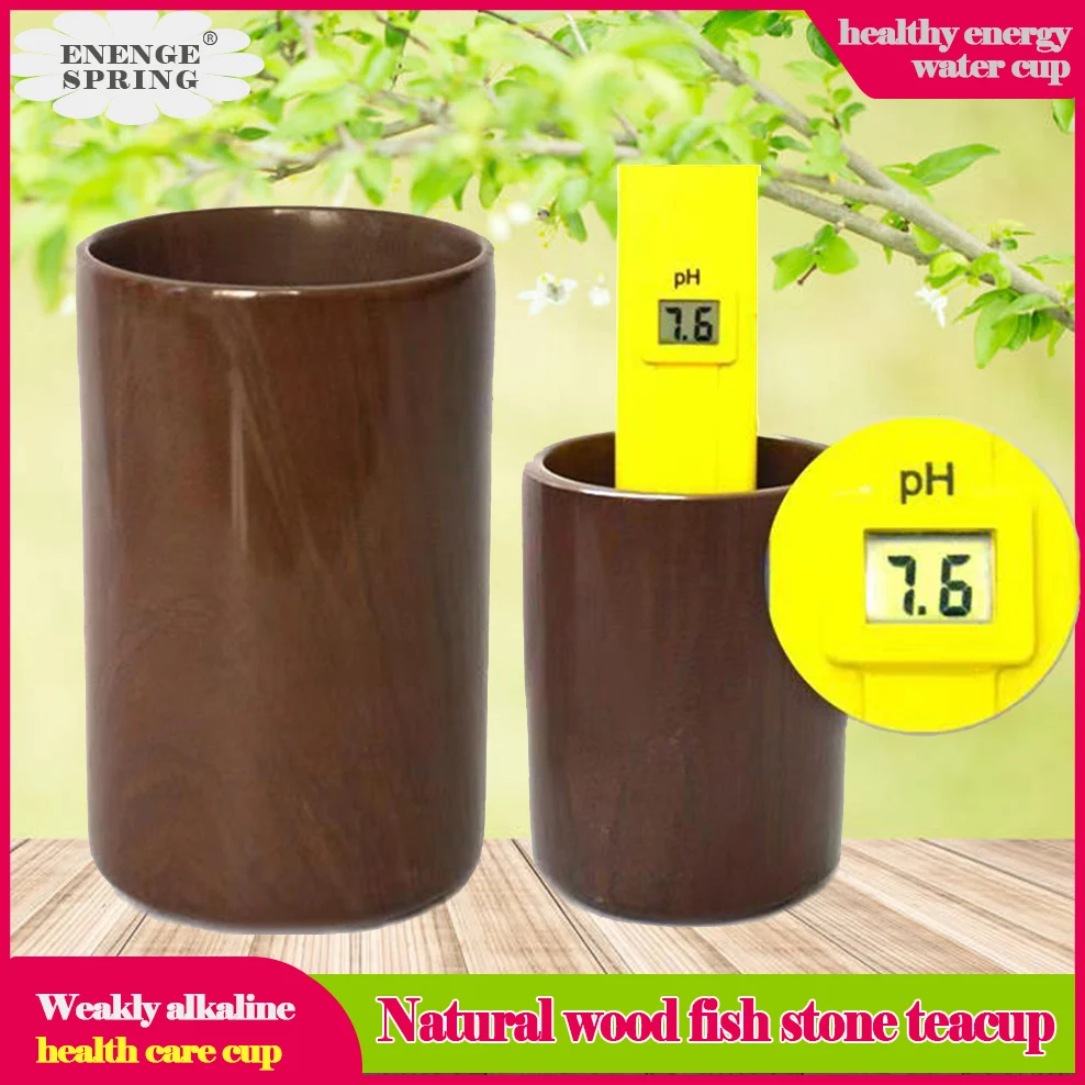 S/M/L Wooden Fish Stone Water Cup Natural Handmade Mu Yu Stone Tea Mug Weak Alkaline Energy Cup Health Care Teacup