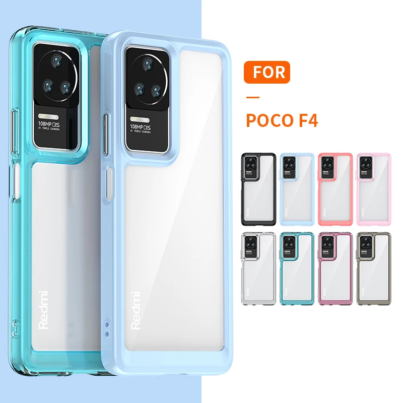 Per Poco F4 Custodia Cover Xiaomi Poco F4 Capas Antiurto Posteriore Del Telefono Trasparente Multicolore Per Fundas Poco F3 F4 5G Cover