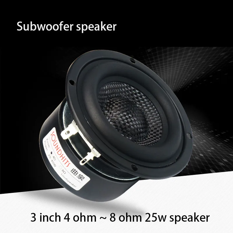 US $20.22 25~40W 3 Inch Speaker 4ohm~8ohm Woofer Subwoofer Speaker Bass Hifi Speaker Unit Glass Fiber Woven Basin Low Frequency Powerful
