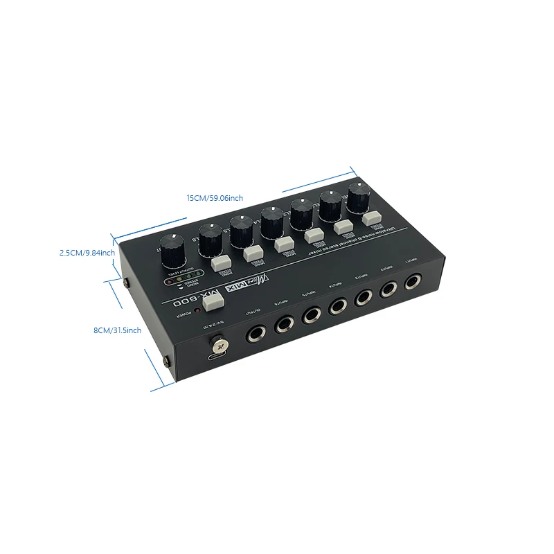 6-channel stereo mixer Mini portable professional audio mixer ultra-low noise line mixing on-site recording