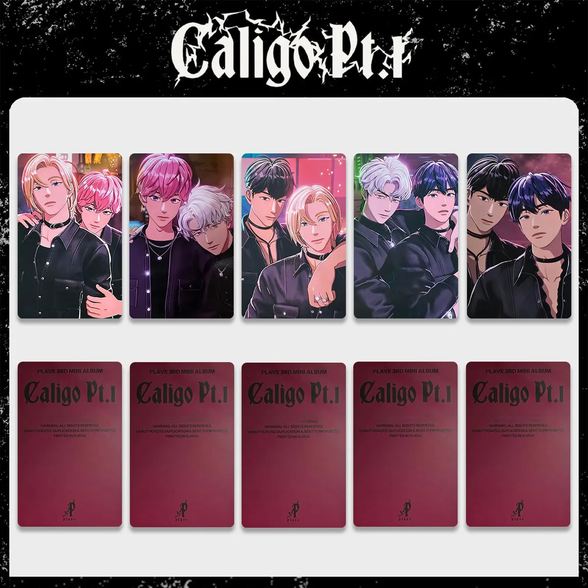Kpop PLAVE Album Caligo Pt.1 Photocard Double Sides Printing