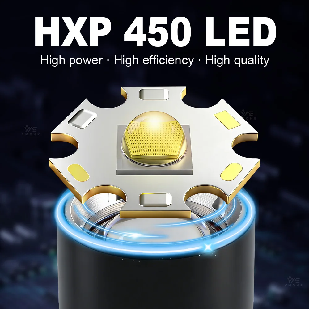 XHP 450 LED 다이빙 라이트 강력한 수중 다이빙 토치 방수 휴대용 마그네틱 스위치 램프 생존 낚시 손전등