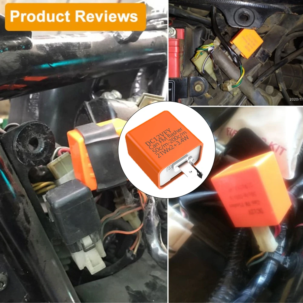 12V 2 Pin LED Flasher Adjustable Frequency Relay Turn Signal Indicator Motorcycle Motorbike Fix Turn Signal Flasher Multiple Pro