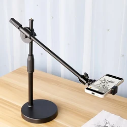 Desktop Mobile Phone Photography Holder Tripod with LED Light Table Tabletop Shooting Stand Tripods for Nail Art Photography