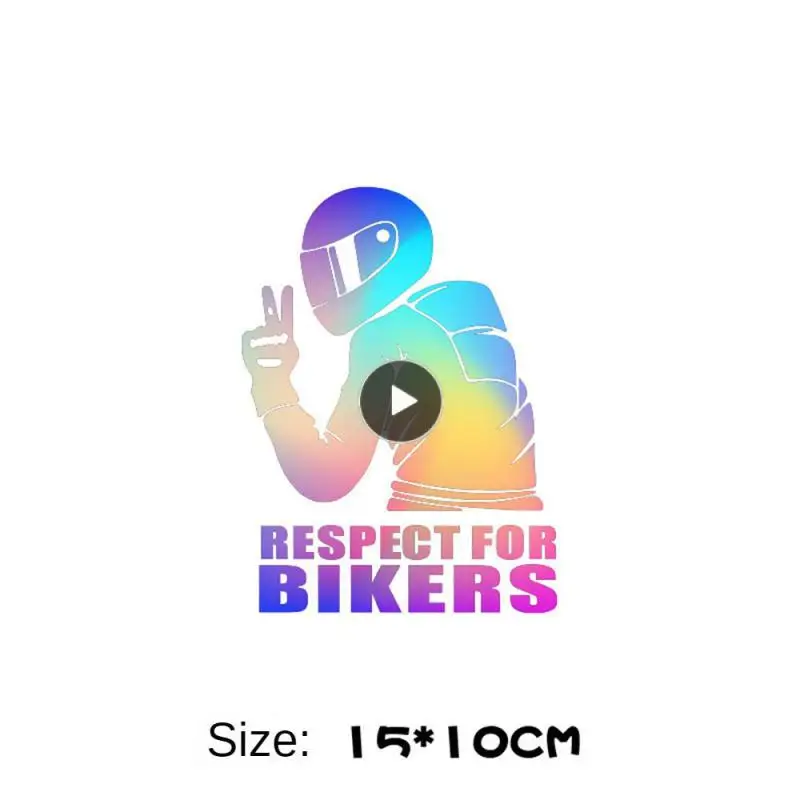 

Respect For Bikers Car Sticker Waterproof Reflective Sticker Decal Funny Vinyl Bike Motorcycle Car Accessories Decoration