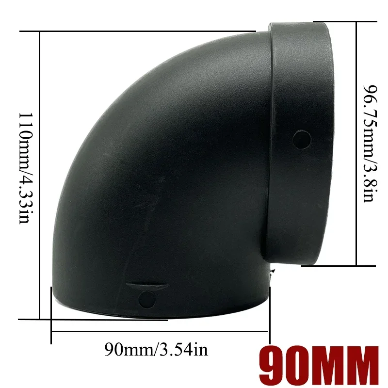 2X 42/60/75/90mm Plastic L-Shaped Air Pipe Elbow Outlet Connector For Webasto Eberspaecher Diesel Parking Car Heater Accessories diesel heater exhaust pipe air diesel heater duct pipe heater duct connector air heater exhaust connector car heater accessories