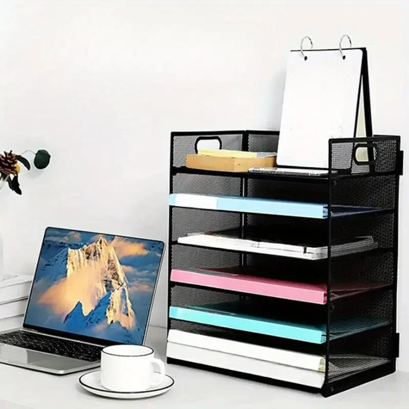 1PCS6-layer Paper Organizer Letter Tray-Mesh Desktop File Organizer,paper Sorter Organizer for Letter/A4 Office Folder Holders