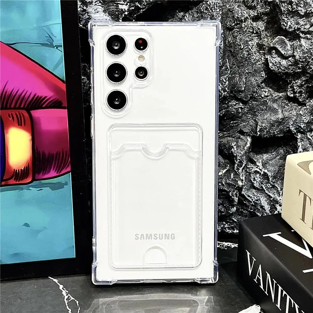 Clear Shockproof Soft TPU Wallet Case 1