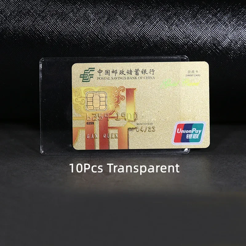 【HOT】 1/5/10Pcs PVC Transparent Card Holder Bus Business Case Bank Credit ID Card Holder Cover Identification Card Container Holder. 