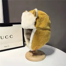 

Winter Hat Thermal Cat Ears Bomber Hats Men Women Fashion Ear Protection Balaclava Windproof Ski Cap Velvet Thicken Couple Hats