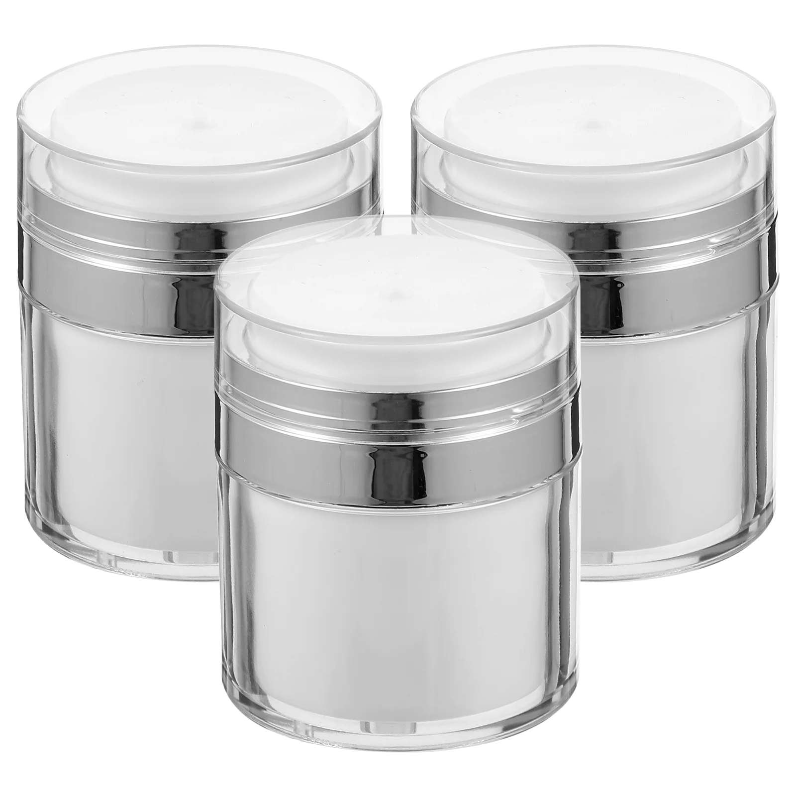 3 Pcs Press Cream Jar Travel Skin Care Products Tool The Pet Airless Lotion Jars