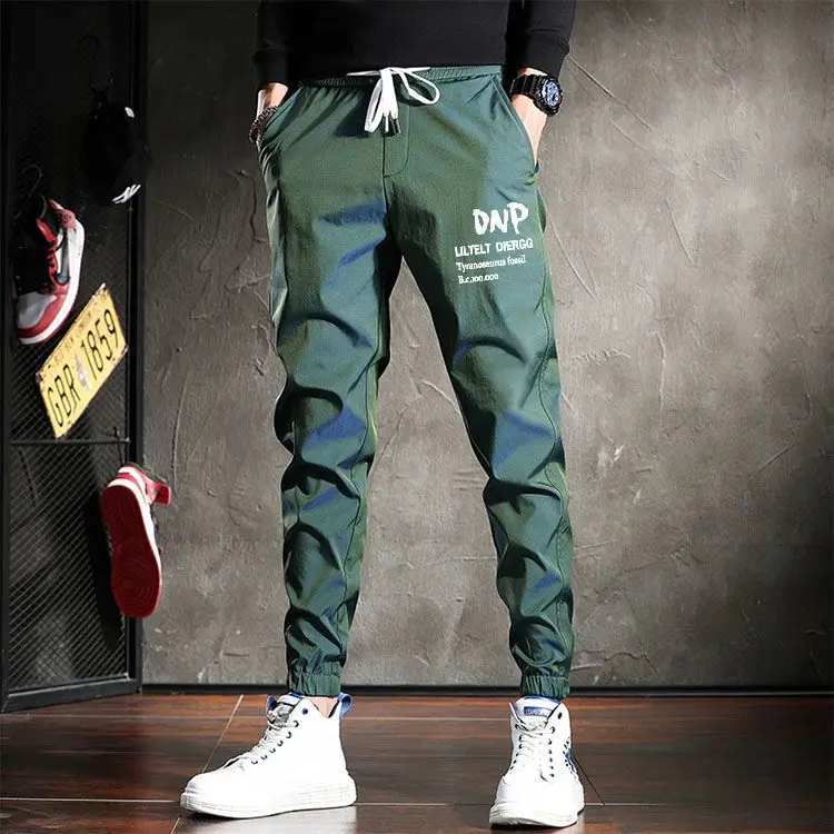 thumbnail image 1 of Pantalones cargo Harem para hombre, pantalones de moda Y2k Hip Hop, senderismo, calle, verano, exterior, los más baratos, pantalones de chándal apilados de algodón, pantalones emo para hombre, 1 of 5