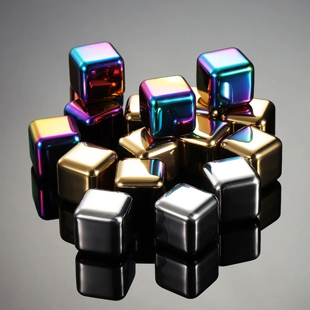 Stainless Steel Ice Block Reusable Chilling Stones For Whiskey Wine Drink Cooling Cube Chilling Rock Party Bar Tool ice cubes whiskey stones drink cooler