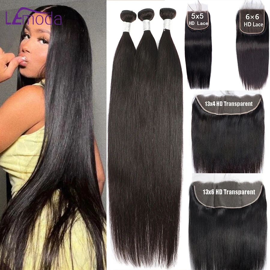 240455-3e2185.jpg S3bdb5fdda093449aba61d728d0e4dae5b Human Hair Bundles With Closure Lace Frontal 13x4 13x6 HD Transparent 5x5 6x6 Lace Closure With Hair Extension Bundles Remy 12A Mallzona