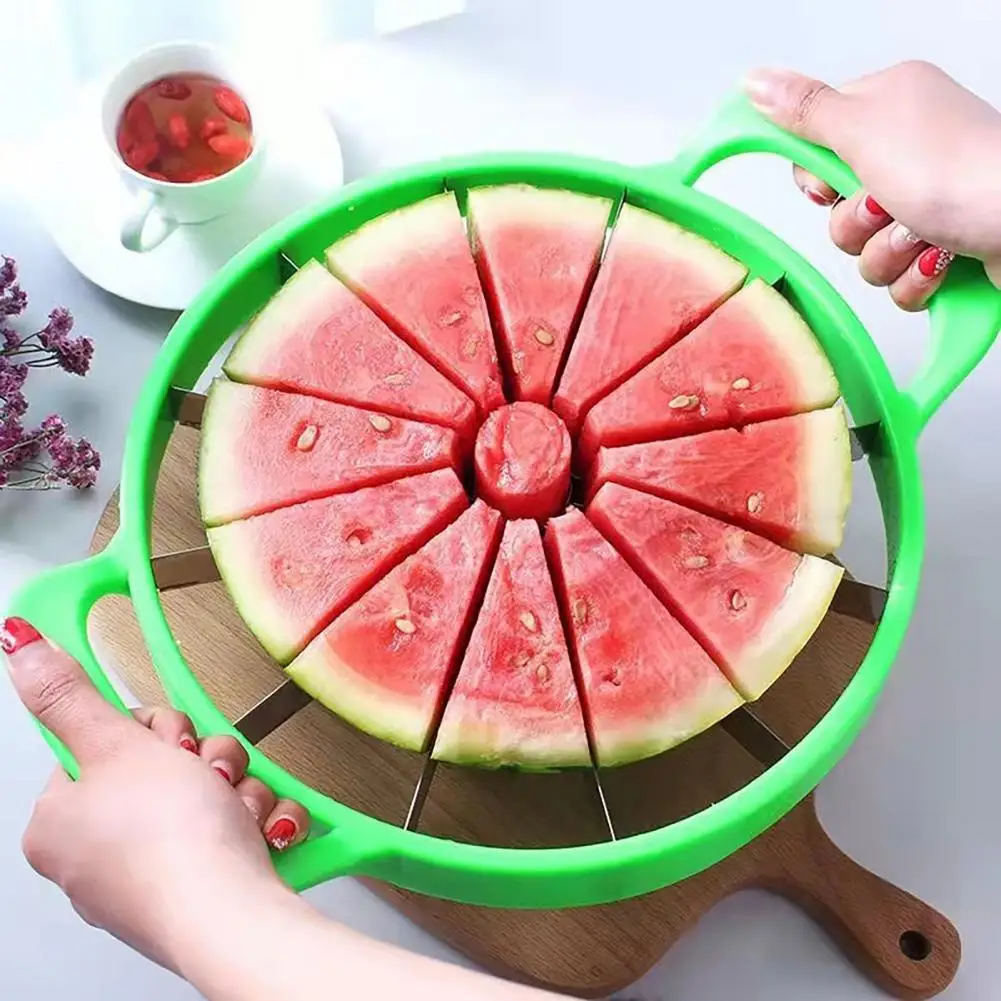 Safe Grip Fruit Cutter Safe Durable Watermelon Slicer Stainless Steel  Watermelon Slicer Comfortable Handle for Home