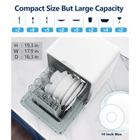Countertop Dishwasher, 28 Pieces Dishes/Cycle, 6 Washing Programs&Hot Drying, Dish Washer 2