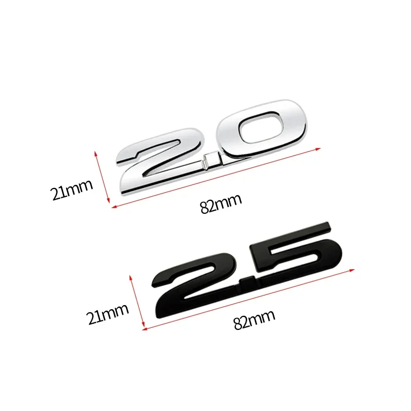 3D 금속 2.0 2.5 문자 자동차 펜더 엠블럼 뒷 트렁크 배지 스티커 For Mazda 3 6 Axela CX5 CX7 MX5 크롬 블랙 액세서리