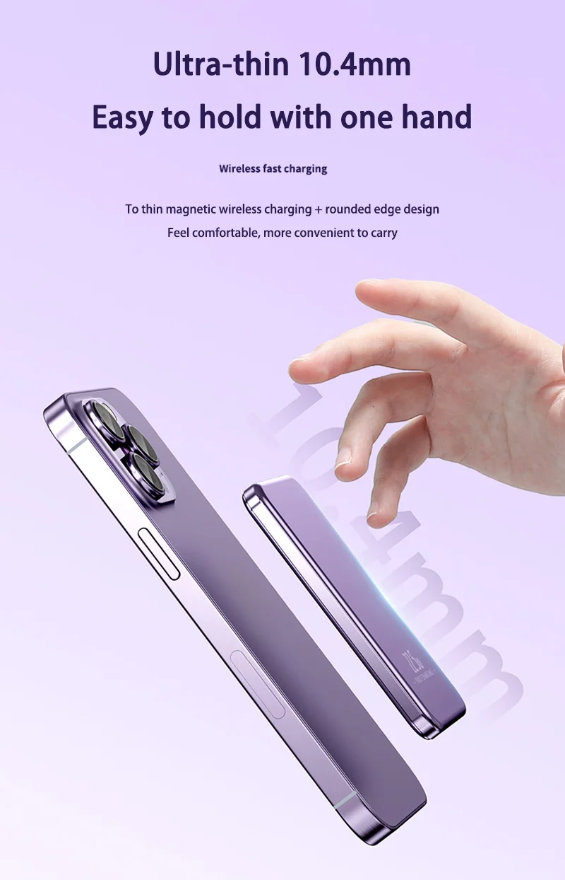 50000mAh Ultra Slim Power Bank Mac Fast Charge Auxiliary Battery Magnetic Magnet Wireless Charging For IPhone Samsung Xiaomi 4