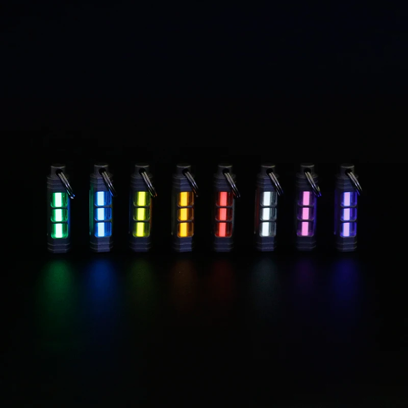 Titanium Alloy Luminous Night Signal Light Outdoor EDC Luminous 3.5*25mm Fluorescent Tube Self-illuminating Key Chain betalight 2