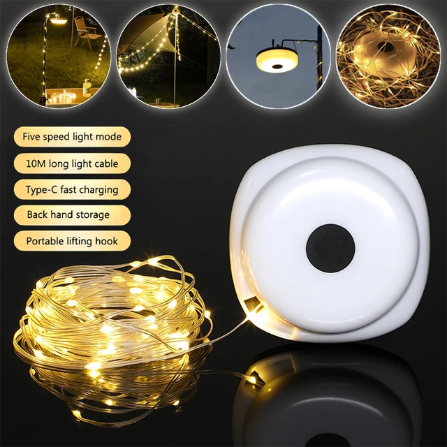 LED Camping Lamp Strip Atmosphere Lamp 10M Camping Lights String Waterproof  Light Belt Room Tent Lamp Outdoor Garden Decoration