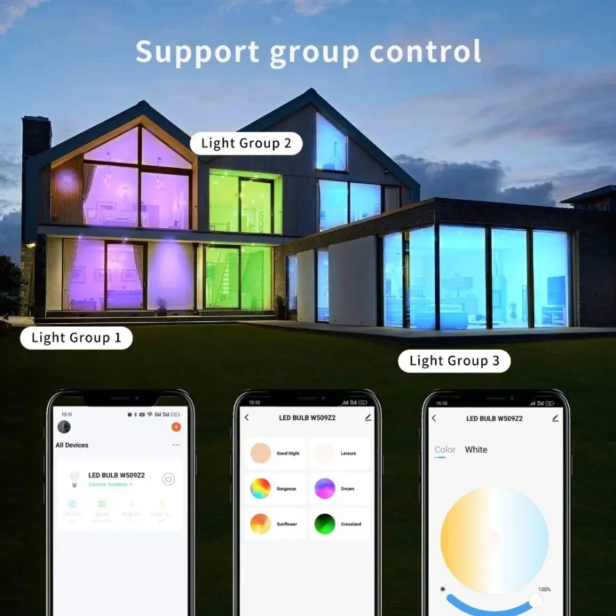 RGB Floodlight TUYA Smart APP WIFI Voice Control IP66 3000-6500K 30W 50W 100W AC220V for Garden Party Outdoor Lighting Spotlight