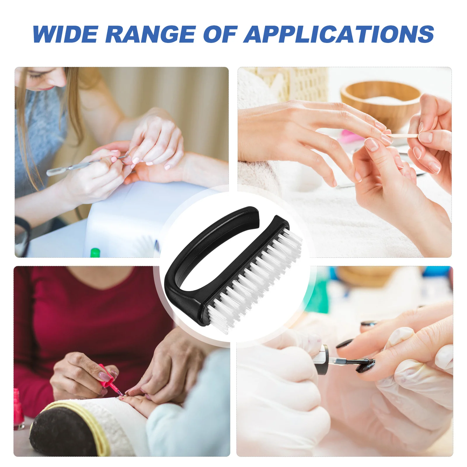 4 Pcs Hard Nail Brush Manicure Pedicure Scrubbing Tool Kit Multifunction Tools 6