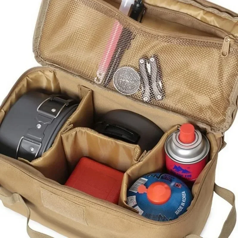 Outdoor Camping Gas Tank Storage Bag Large Capacity Ground Nail Tool Bag Gas Canister Picnic Cookware Utensils Kit