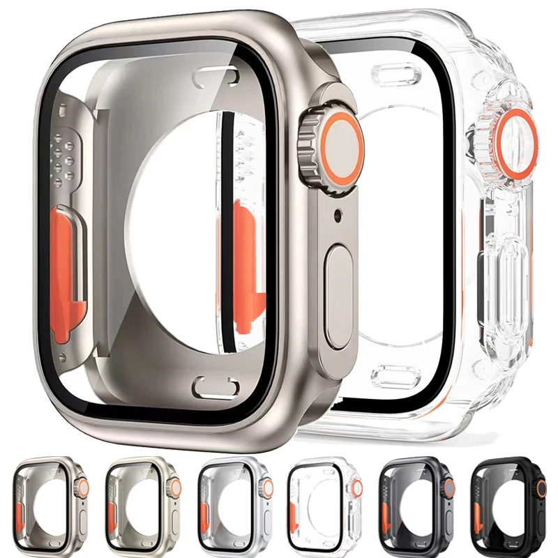 Фото Защитная крышка экрана для Apple Watch 44 мм 45 мм 40 мм 41 мм, жесткий задний бампер из ПК для планшетов iwatch 9 8 7 6 5 4, смените на ультра №1