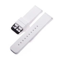 Premium Silicone Watch Strap - Soft Quick Release Rubber Band for Men and Women (Multiple Sizes Available) (White - Black)