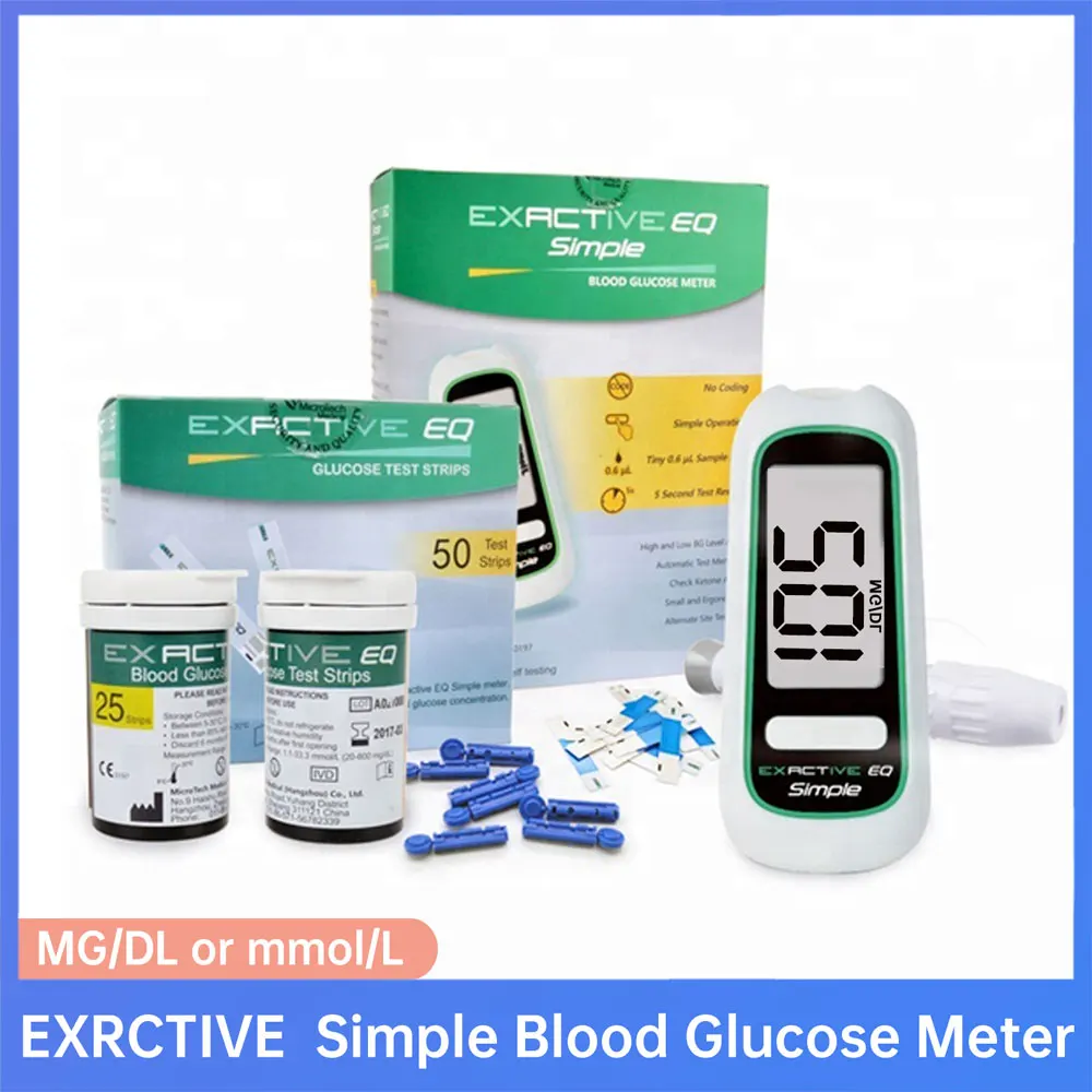 Exactive Eq Misuratore Di Glucosio Semplice Glucometro Monitor Di Zucchero Nel Sangue Glucometro Macchina Misuratore Di Glucosio Nel Sangue Con Strisc