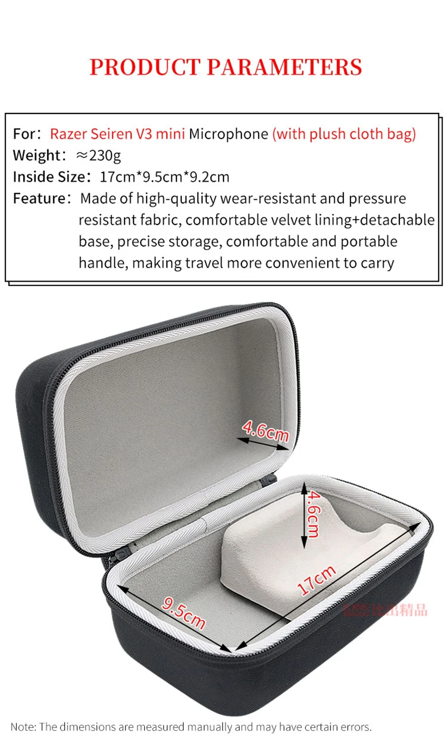 Hard EVA Storage Bag for Razer Seiren V3 Mini Microphone Box V3 mini Portable Bluetooth K Song Travel Carrying Case