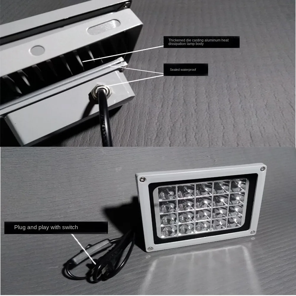 50W 300W 500W Quick Dry UV Ultraviolet Curing Lamp 365nm 395nm 405nm Glue Resin Ink Oil Printing  Curing Fluorescence Detection