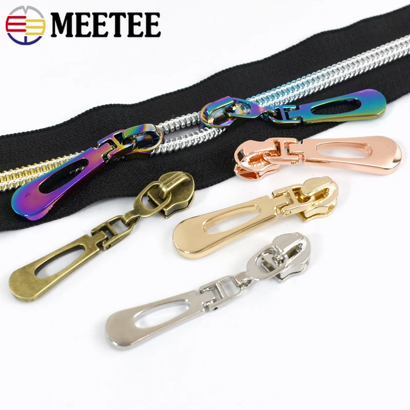 Zipper Sliders zipper repair kit zipper pullers zipper sliders zipper heads for 5# Nylon Zippers Tapes Pocket Zips Head Pulls Bag Repair Kit Replacement DIY Sewing Accessories 5/10/20Pcs