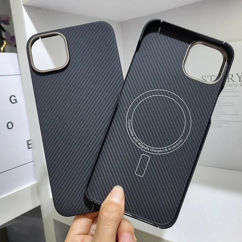 

Dropshipping Real Aramid Fiber Carbon Magnetic For iPhone 15 Pro Max iPhone15/15Pro Plus Ultra-Thin Drop-Resistant CASE Cover