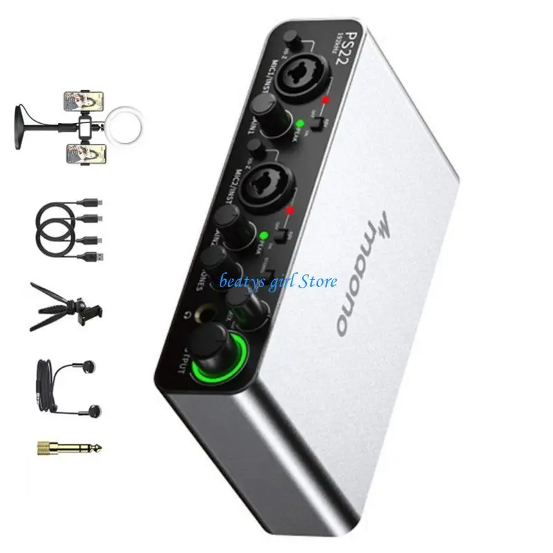 C7AB 사운드 인터페이스 USB XLR 마이크 악기 컴퓨터용 TRS 24bit/192kHz