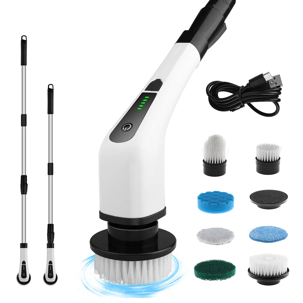 Electric Cleaning Brush LED Display Cordless Electric Spin Cleaning  Scrubber for Home Kitchen Bathroom Shower Cleaning Tools - AliExpress